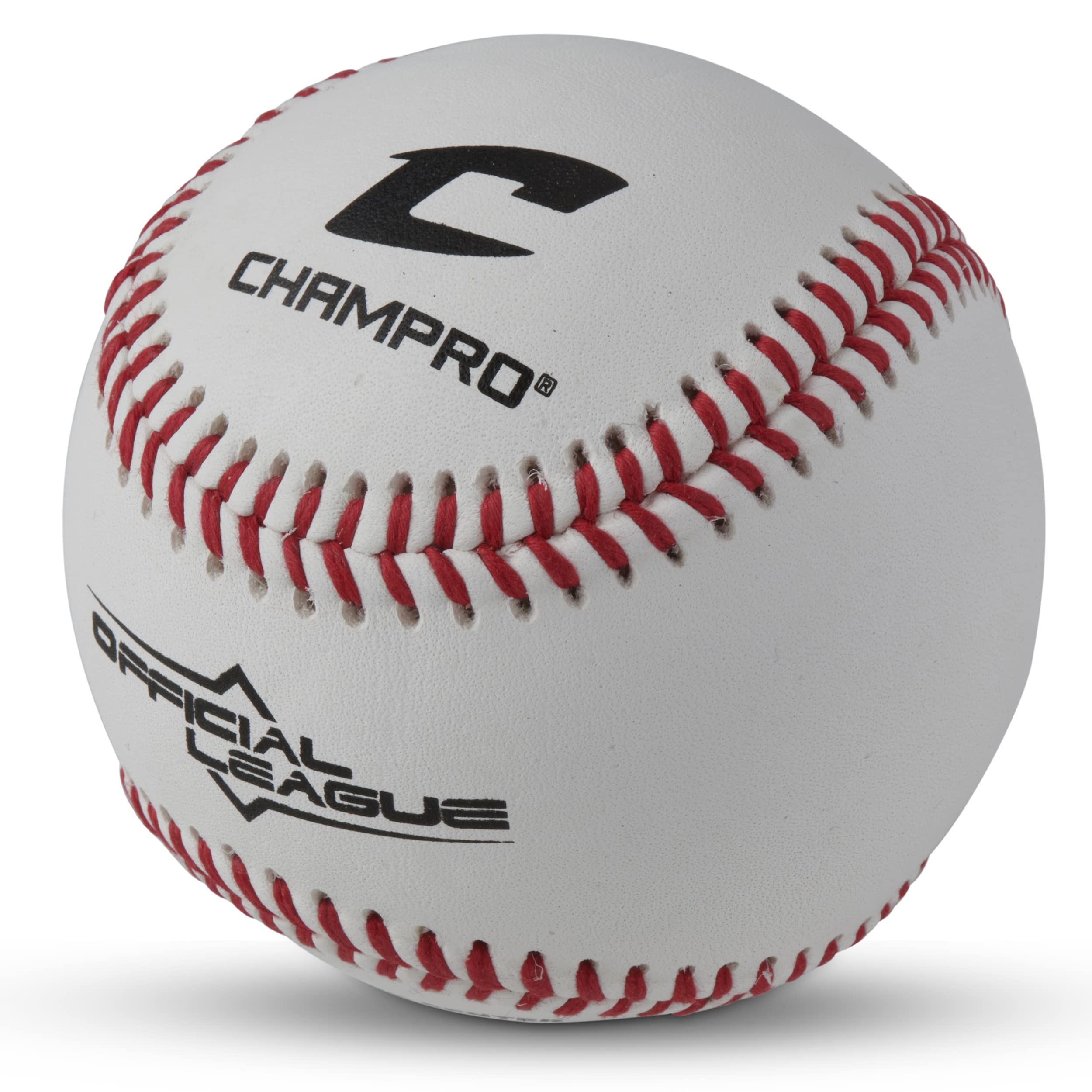CHAMPRO Official League Lot de 12 balles de baseball avec housse en cuir pleine fleur, noyau en liège à double coussin, coutures plates