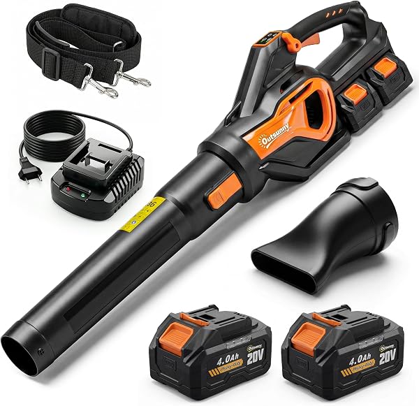 Souffleur de feuilles sans fil brushless 900 W, turbo boost, 2 batteries 4,0 Ah, 3 modes, 15,2 m³
