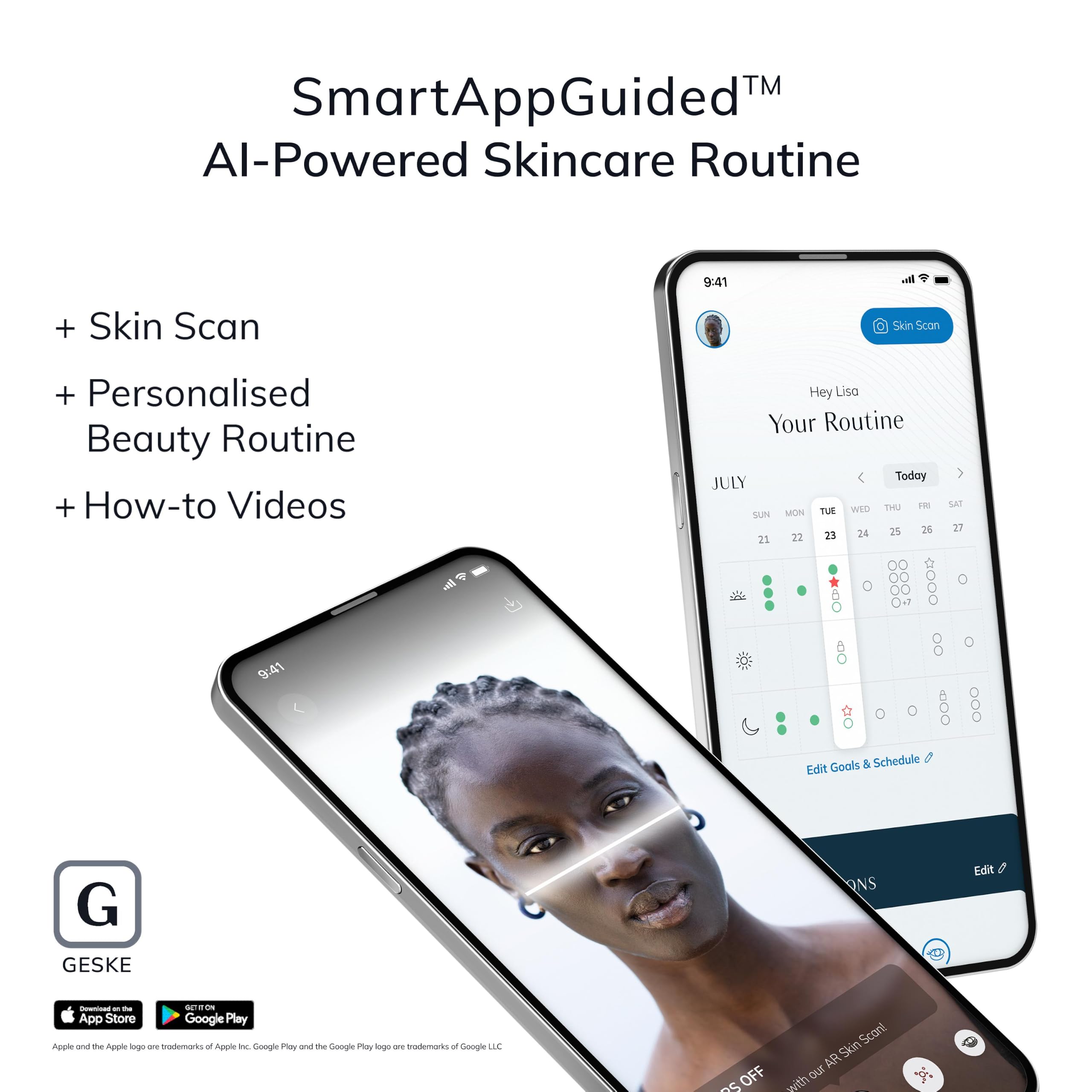 GESKE SmartAppGuided™ Cepillo facial sónico 5 en 1 | Cepillo de limpieza facial eléctrico vibrador | Cepillo de silicona suave | Limpiador facial profesional | Limpiador y exfoliante de piel |