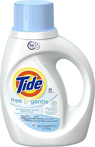 Miniatura 6 de Tide Free & Gentle HE - Detergente líquido para ropa, sin perfume, 1.09 L (24 cargas), el embalaje puede variar