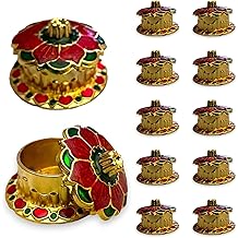 LOVENSPIRE Haldi Kumkum 支架 传统 Roli Chawal/大米支架 Pooja 回归礼物 印度乔迁印度教婚礼礼物 Pujan 寺庙装饰品排灯节礼物