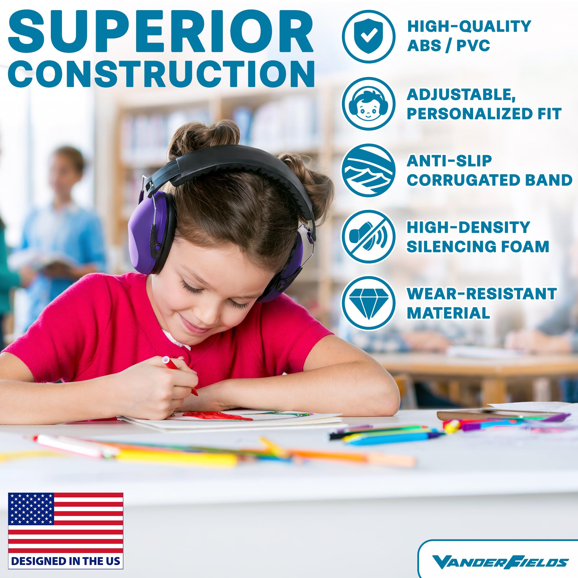 Kids Noise Canceling Headphones - Protect Hearing -2