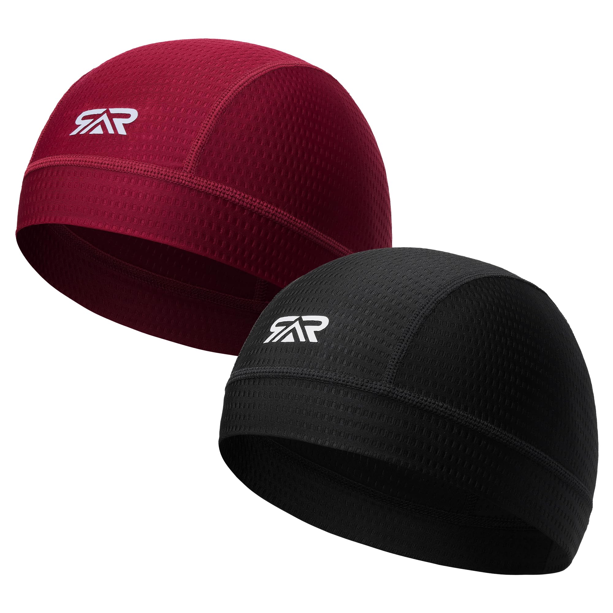 AUSFLUG 2-Pack Cooling Skull Cap for Men Women - Breathable Mesh Quick Dry Helmet Liner for Cycling Motorcycle Running Sports