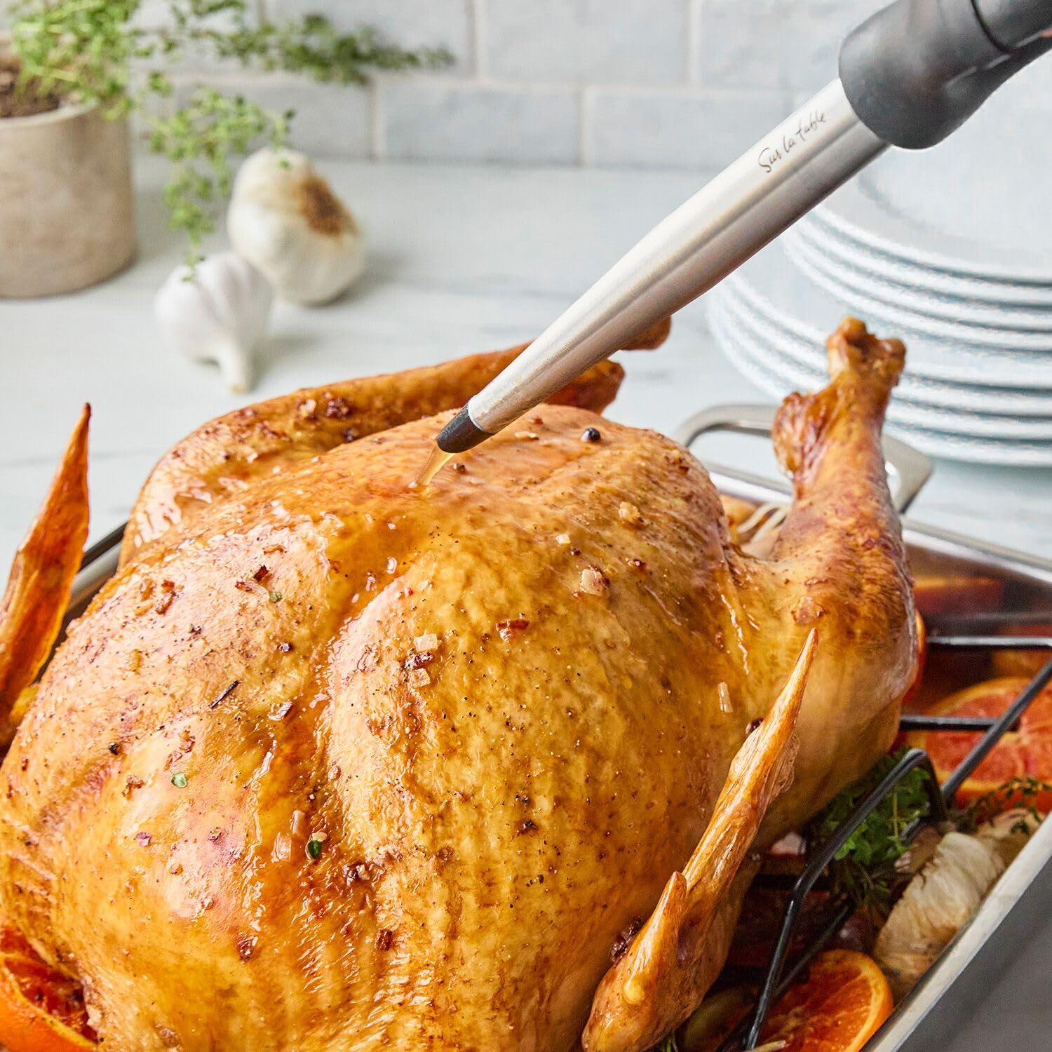 Sur La Table Stainless Steel Baster, Black