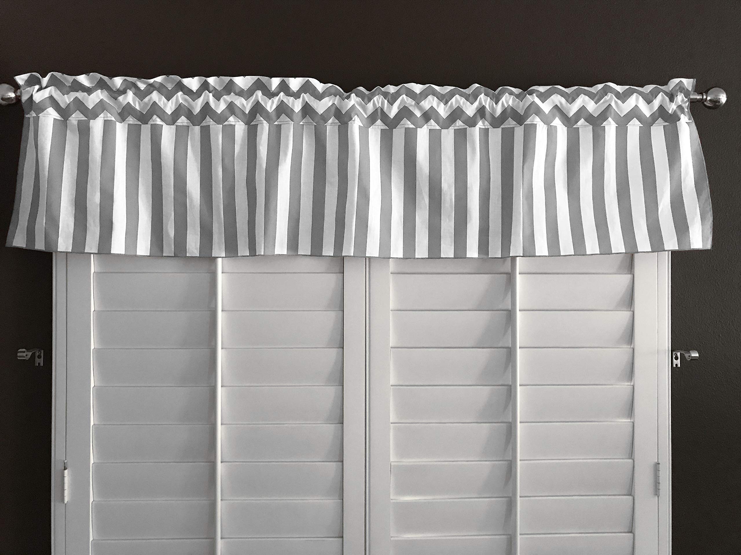 Zen Creative Designs Multi Colored Stripe Chevron Cotton Window Valance Home Décor Bedroom Nursery Kitchen Window (58