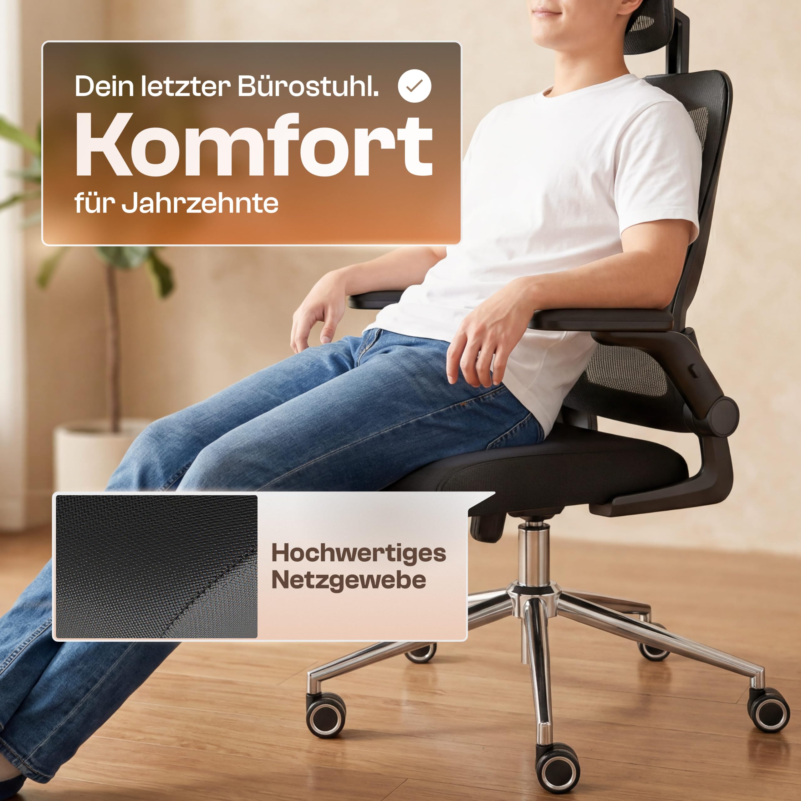 Bravo Bürostuhl ergonomisch [ORIGINAL] Schreibtischstuhl ergonomisch mit 8 Komfort-Einstellungen | Gaming Stuhl & Drehstuhl für Zuhause & Bürobedarf | Bürosessel und Chefsessel bis 150kg
