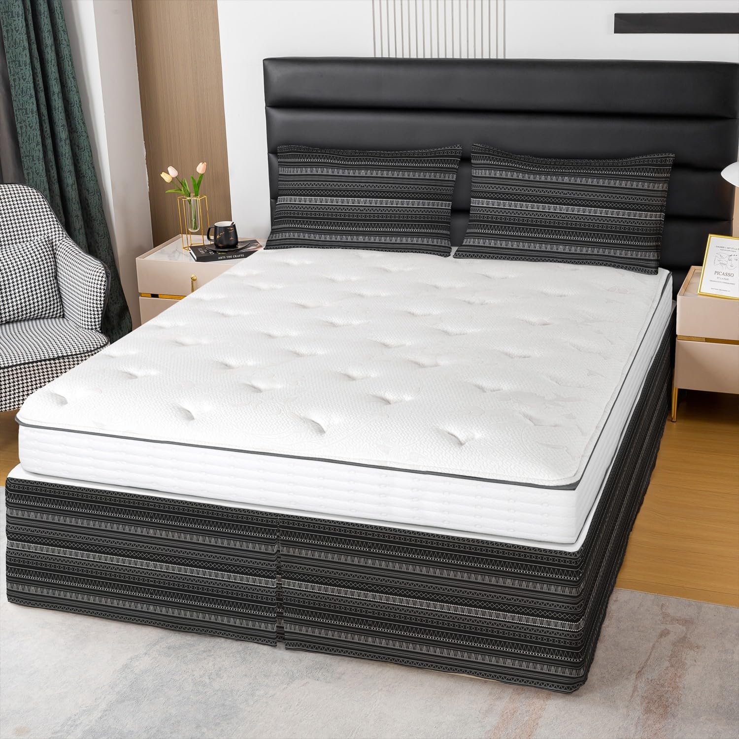 Leopard Print Bed Skirt Cheetah Print Bedskirt King Size for Kids Boys Girls Teens Room Decor Animal Pleated Bed Skirt Pink Howday Girls Dust Ruffle