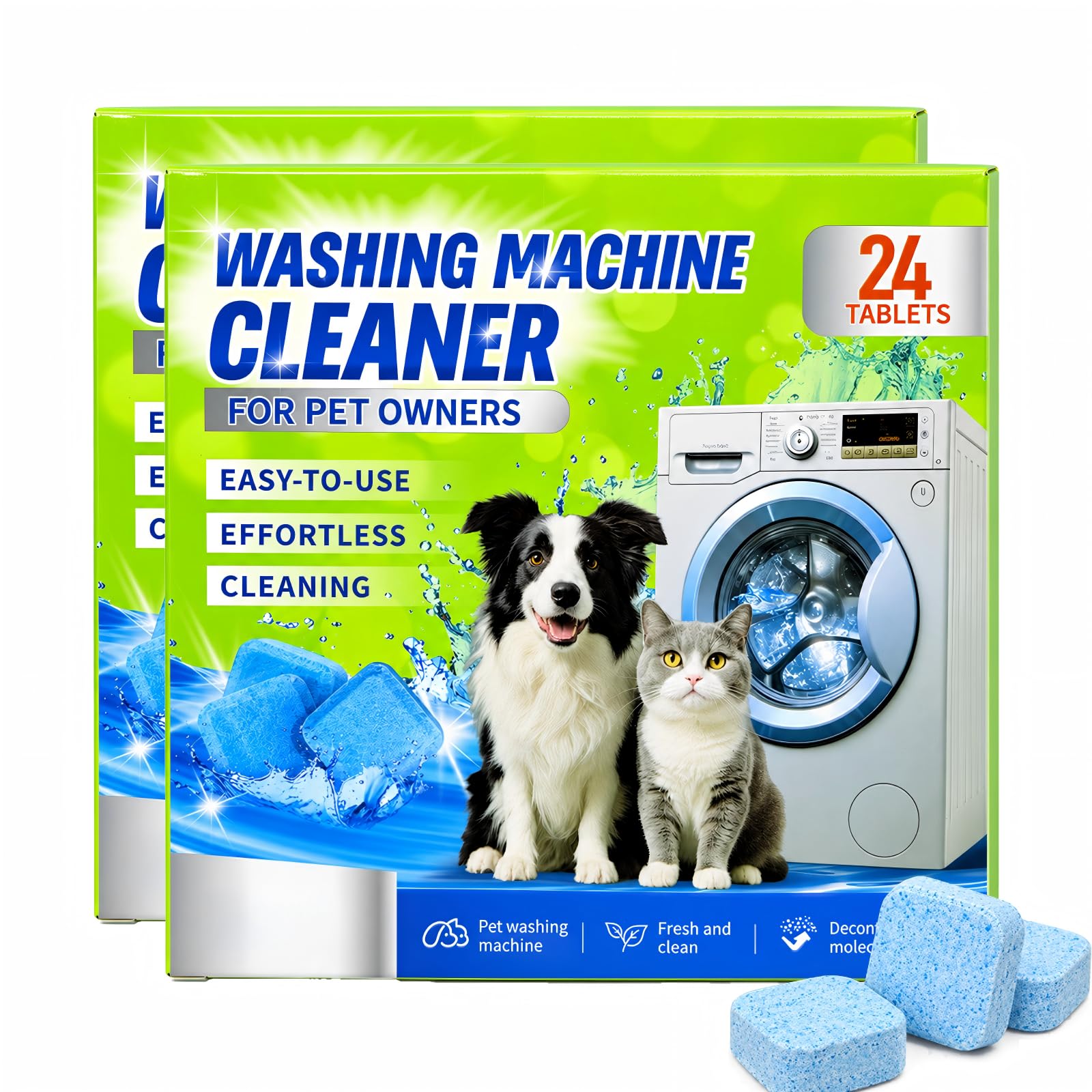 24 Pcs Washing Machine Cleaning Tablets,2 Pack | Deep Cleaning Washer Cleaner, Fragrance-…