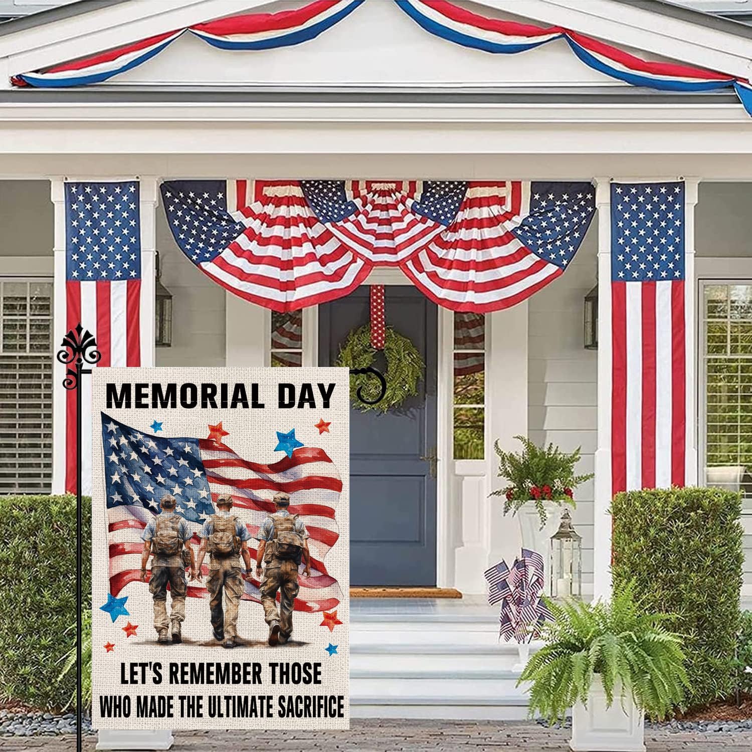 Memorial Day Garden Flag Patriotic 4th of July Stars and Stripes Veterans American Patriotic Vertical Double Sided Yard Outdoor Decor 12.5x18 Inch - Image 5