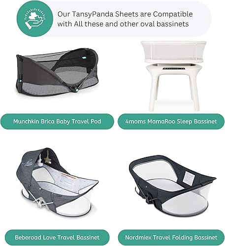 Miniatura 2 de TansyPanda - Sábanas de moisés para cápsula Munchkin Brica, 4moms MamaRoo, Nordmiex, Beberoad Travel Moisés, 3 unidades, 18 x 30 pulgadas, ultra