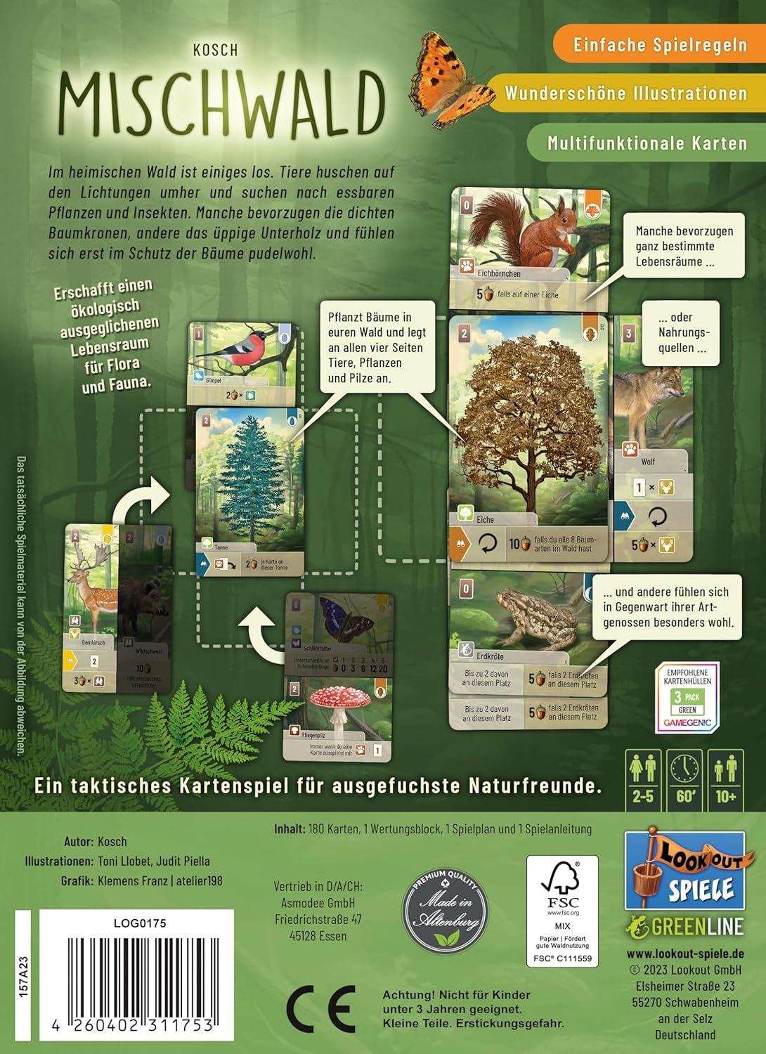 Lookout, Mischwald, Family Game, Card Game, 2-5 Players, from 10+ Years, 60 Minutes, German