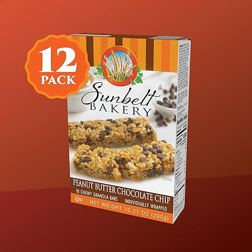 Vista 144 de Sunbelt Bakery Barras de granola masticables con chispas de chocolate, 50 barras de 1.0 onzas (5 cajas)