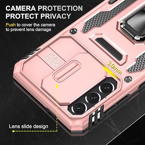 Miniatura 6 de Asuwish Funda de teléfono para Samsung Galaxy S23 FE 5G con protector de pantalla de vidrio templado y cubierta para cámara deslizante, soporte