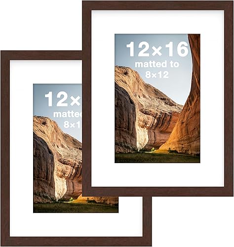 Vista 40 de FrameWorks Marcos de fotos clásicos de madera de 12 x 16 a 8 x 12 pulgadas con vidrio templado, roble dorado, paquete de 6
