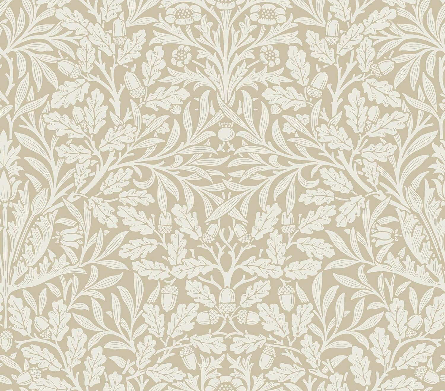 NuWallpaper x Morris & Co. Acorn Wheat Peel and Stick Wallpaper, MCS6589