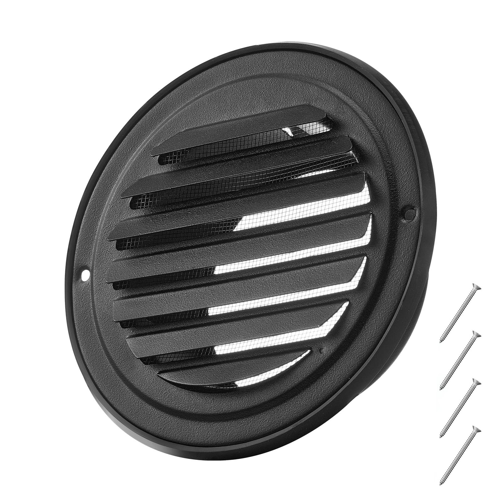 VEVOR 145 mm Wall Vent Cover, Louvered Round AC Vent Gable Cover, Premium Stainless Steel & with Built-in a Protection Screen