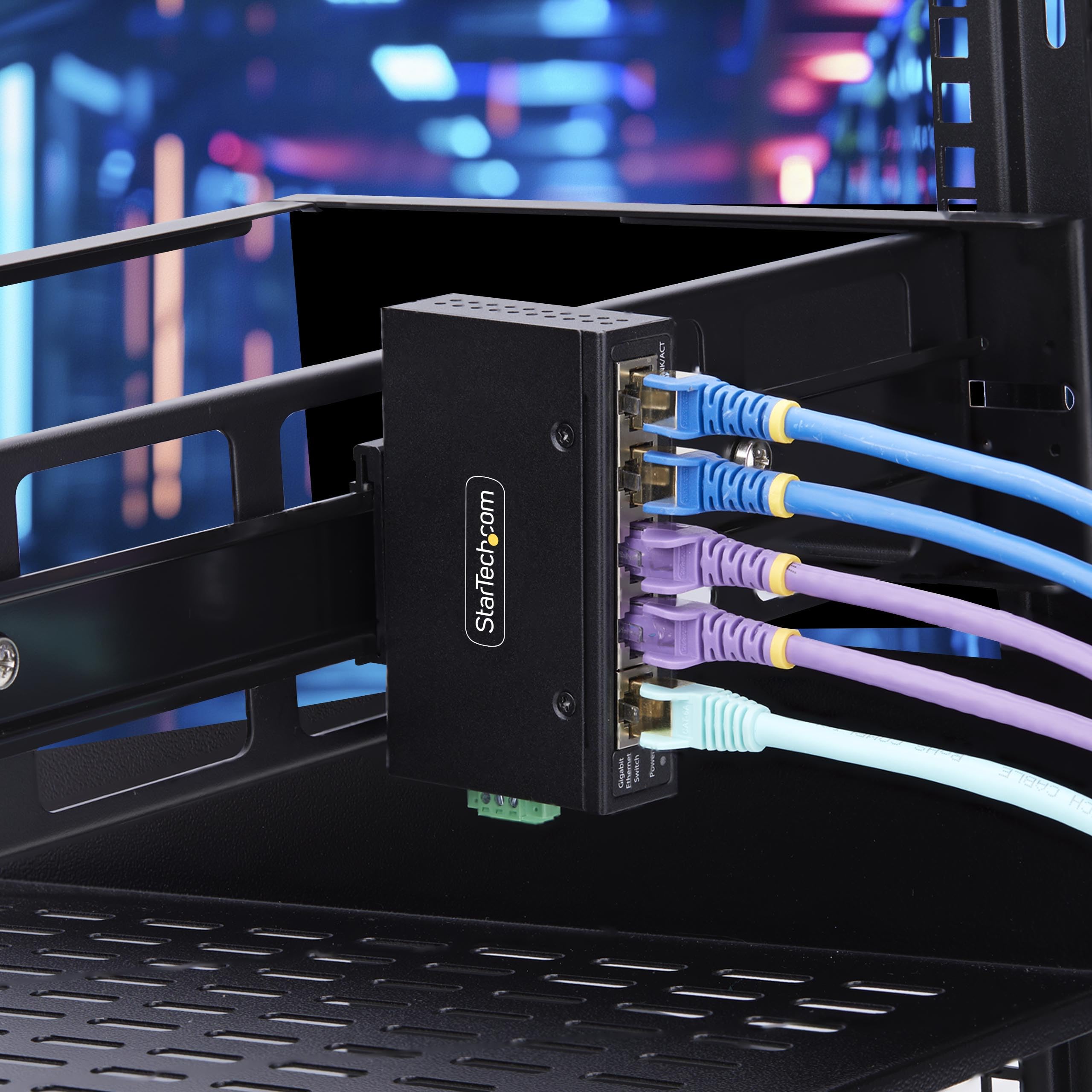 StarTech 5-Port Industrie Netzwerk Switch (I51G-ETHERNET-SWITCH) | Hutschiene und Wandmontage, Gigabit LAN, 1Gb, IP30, 9-60 VDC, lüfterlos