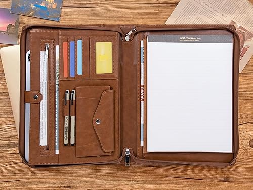 Miniatura 5 de Portafolio de cuero vegano personalizado para hombres, cartera de cuero personalizada para mujeres, carpeta de cartera, organizador de documentos de