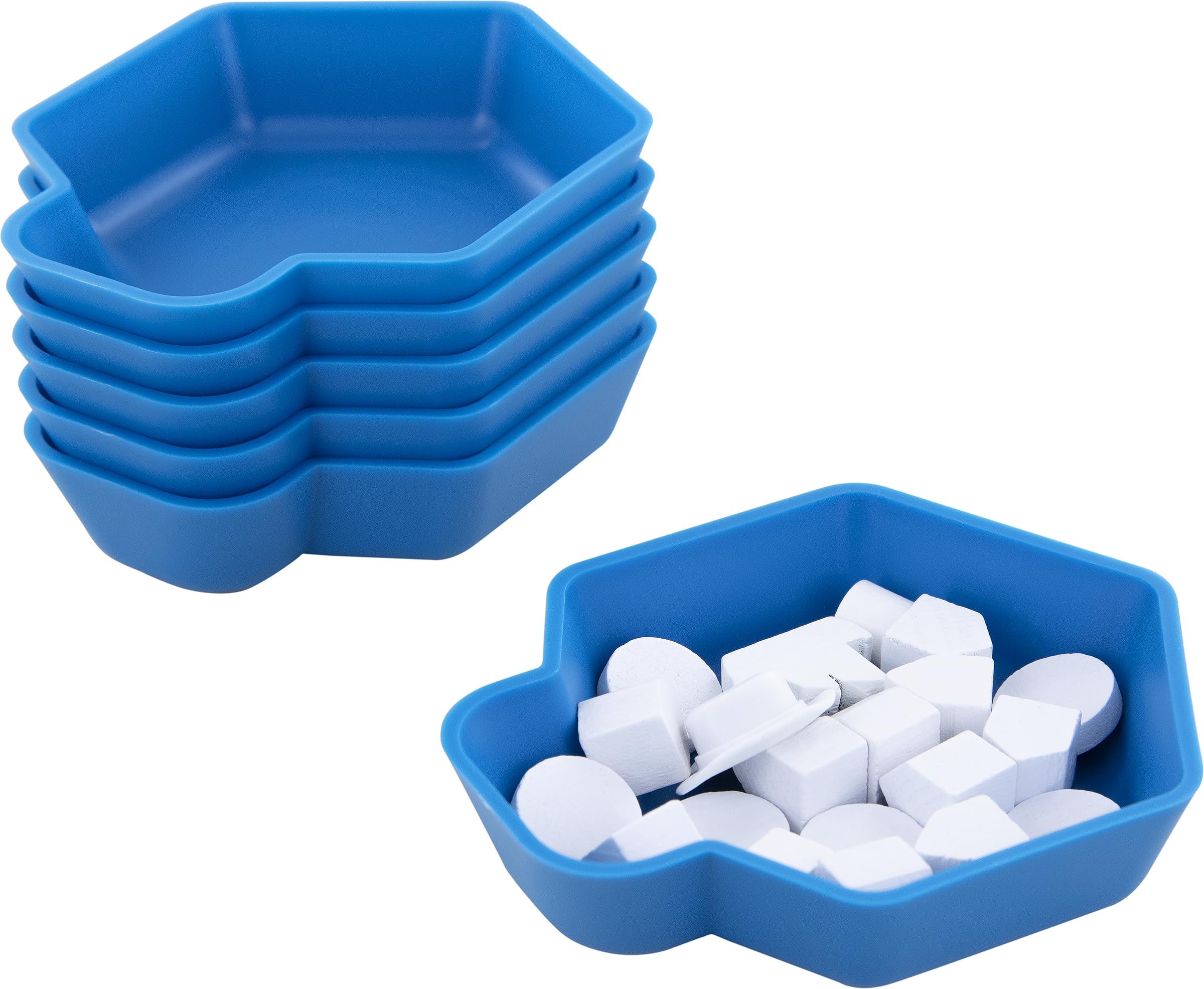 FeldherrShell Expansion Pack - 6 Single-Colored Token Trays for Board Game Accessories, Tokens, meeples and Other Small Items, Color:Sky Blue