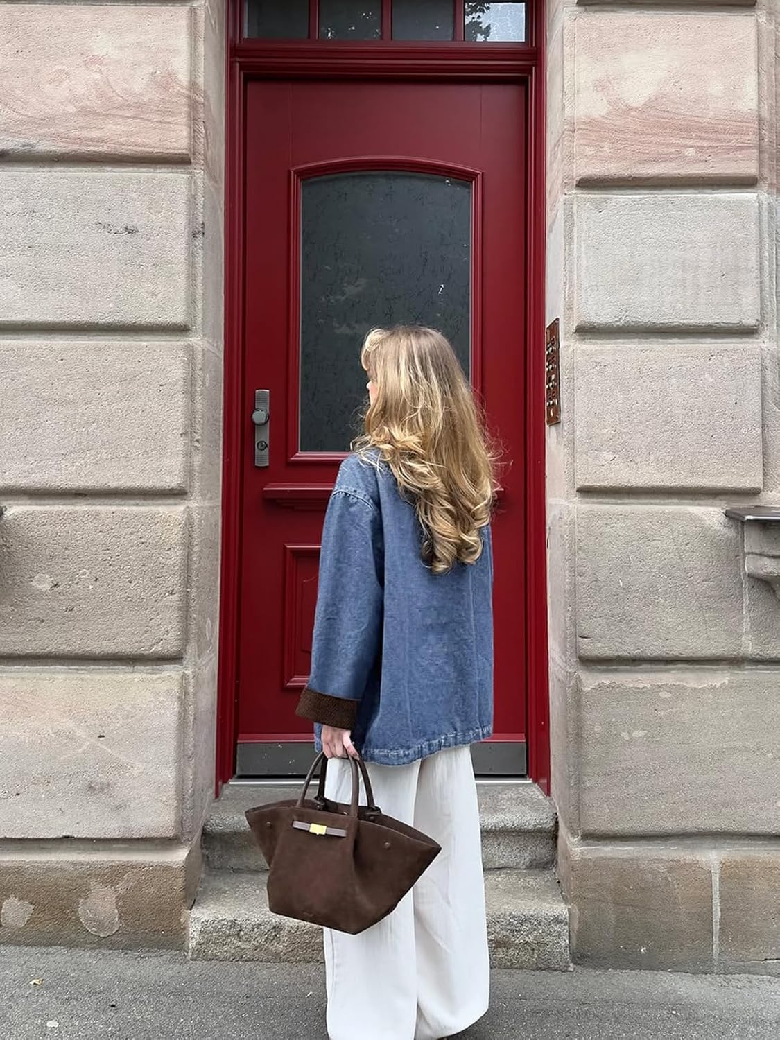 EMMIOL 025 Oversized Jean Jacket Women, Y2K Denim Fall Jackets Coat Vintage Trendy Relaxed Fit - Image 3