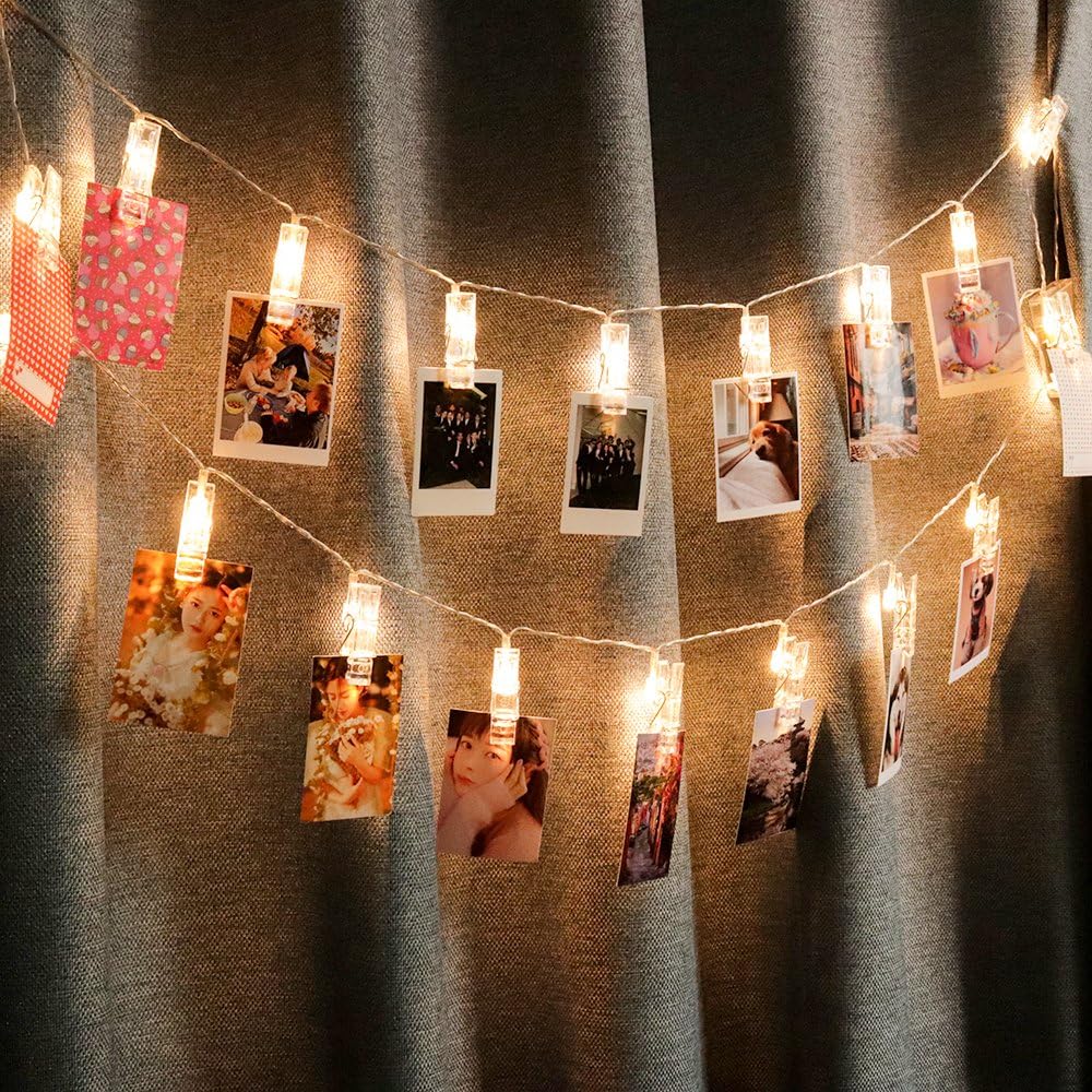 Ablus 20Pcs Paper Photo Frame Set for Fujifilm Instax Mini 7s 8 8+ 9 25 26 50s 70 90 Instant Camera Film (20 LED, Warm White)