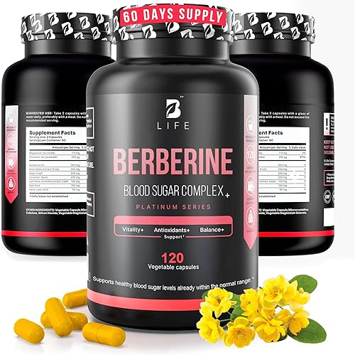Suplemento de berberina 300 mg - Metabolismo del suplemento del complejo de berberina - 120 cápsulas vegetales (60 porciones)