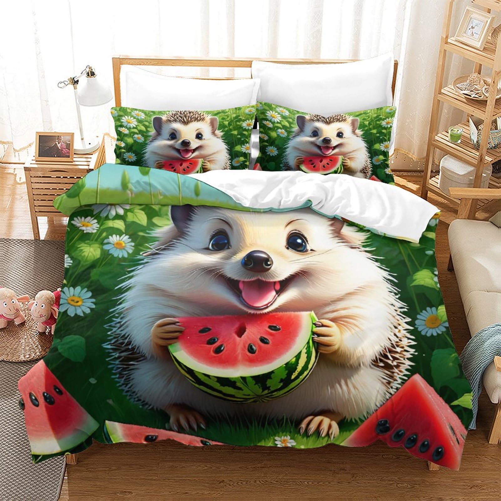 Housse de couette hérisson 3D 260x220cm, le cadeau de lit idéal pour l'anniversaire d'un enfant