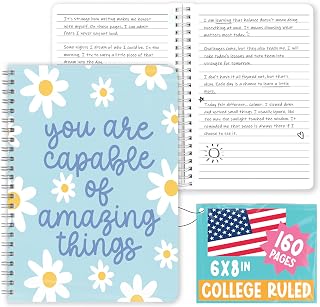 Hadley Designs Inspirational Notebooks For Women - Motivational Notebooks For Women, Inspiration Notebook With Quotes, Inspirational Journal For Men, Affirmation Notebook, Floral Blank Journal