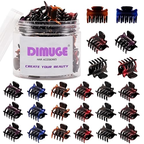 24 pinzas pequeñas de plástico para el cabello, medianas para niñas y mujeres, pinzas para el cabello pequeñas de 1 pulgada, buenas para