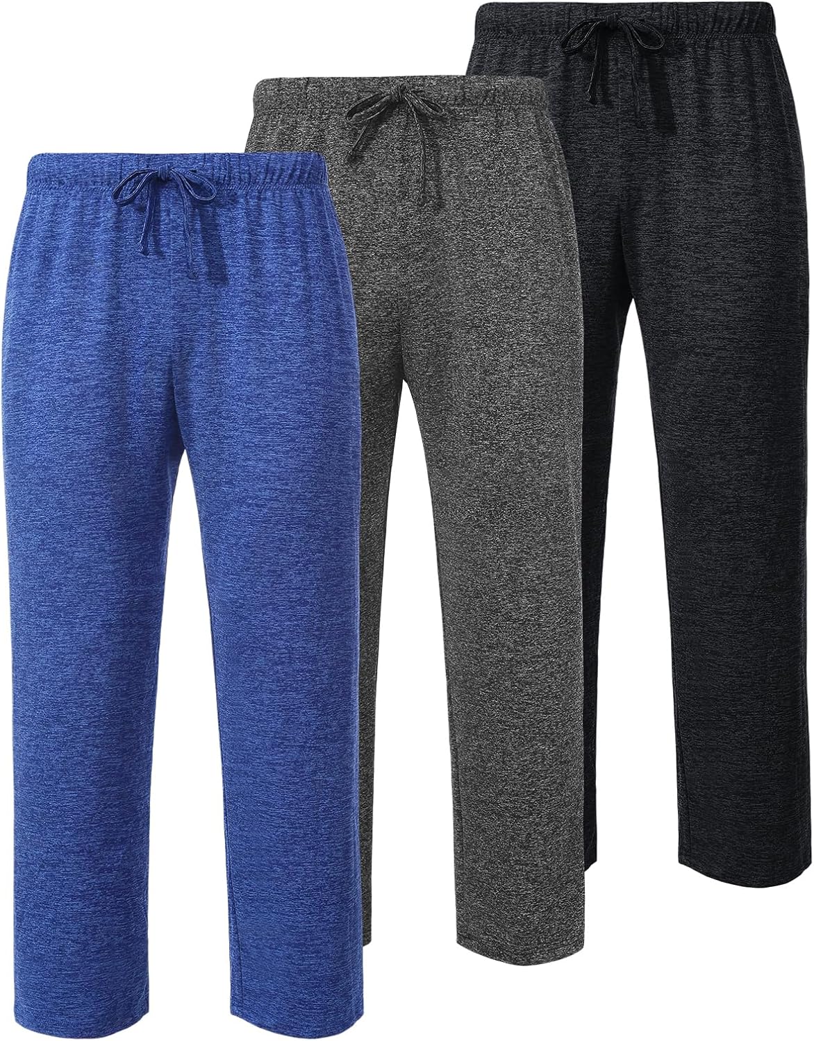 3 Pack Mens Soft Pajama Lounge Pants Comfy Pj Sleep Bottoms with Drawstring & Pockets Breathable Sleepwear