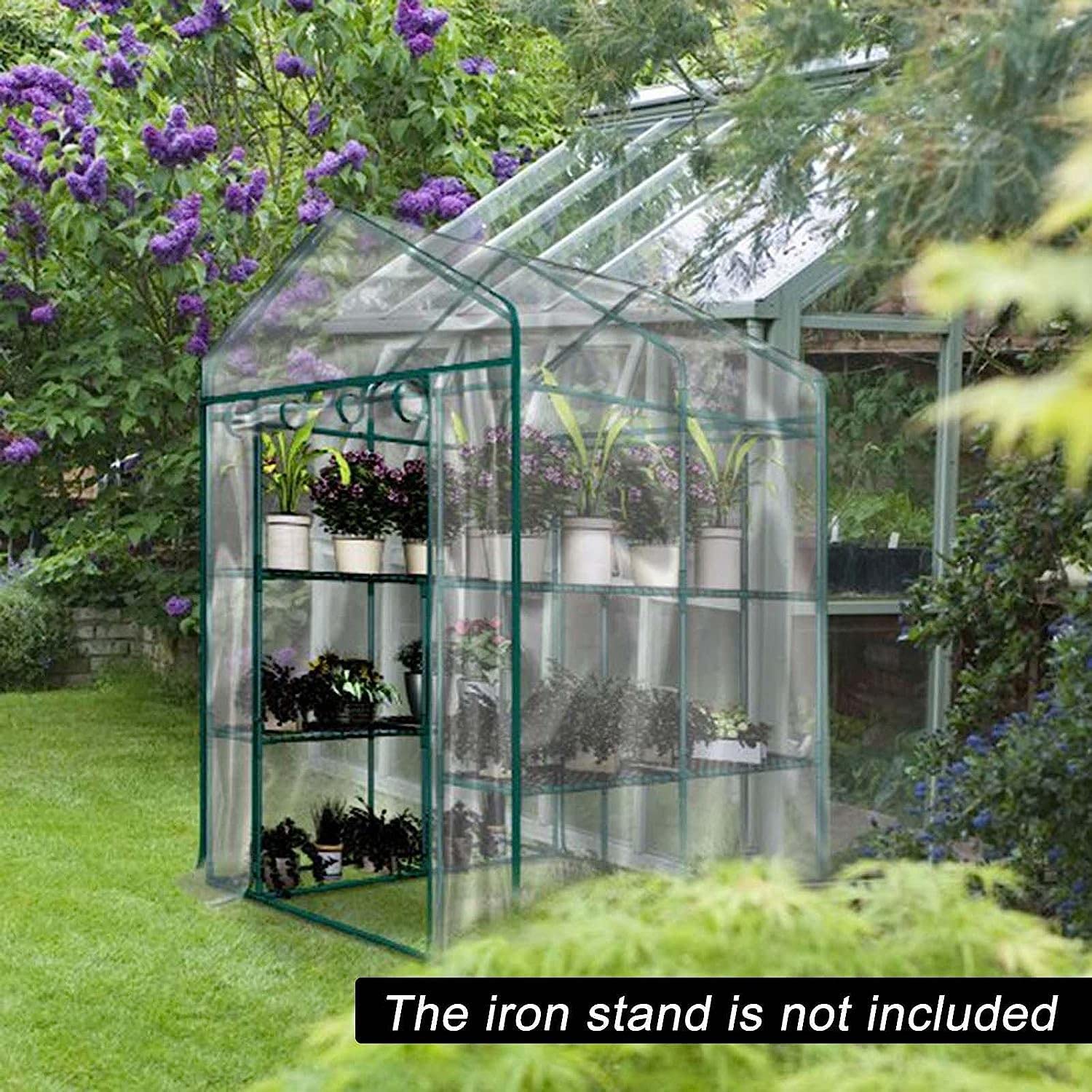 Cubierta de plástico para invernadero, cubierta de invernadero, cubierta para invernadero, tomate, invernadero, impermeable, película de repuesto transparente, PVC, 143 x 143 x 195 cm (A: 143 x 73 x