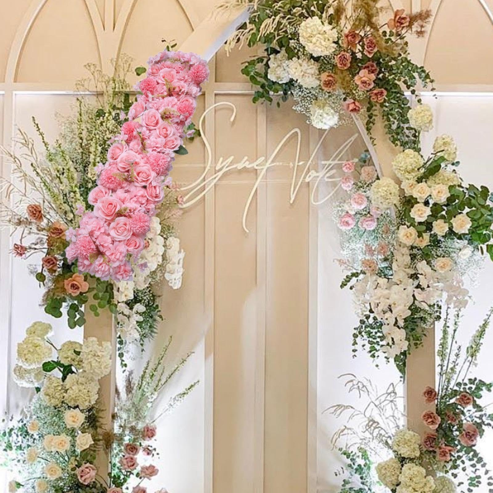 Arca di Fiori Artificiali per Porta, Fila di Fiori, Sfondo Floreale, Fila di Fiori 3D, Fiori di Seta per Matrimonio, Banchetto, Festa, Rosa
