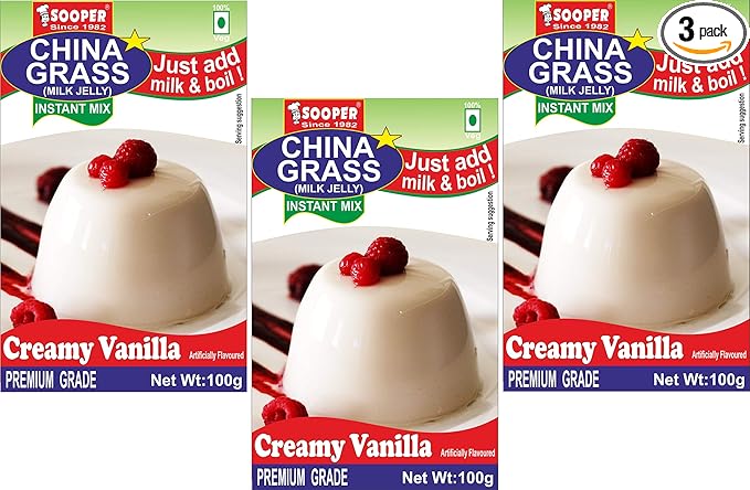 Sooper Vanilla China-Grass/Agar-Agar, 100G (Pack of 3)