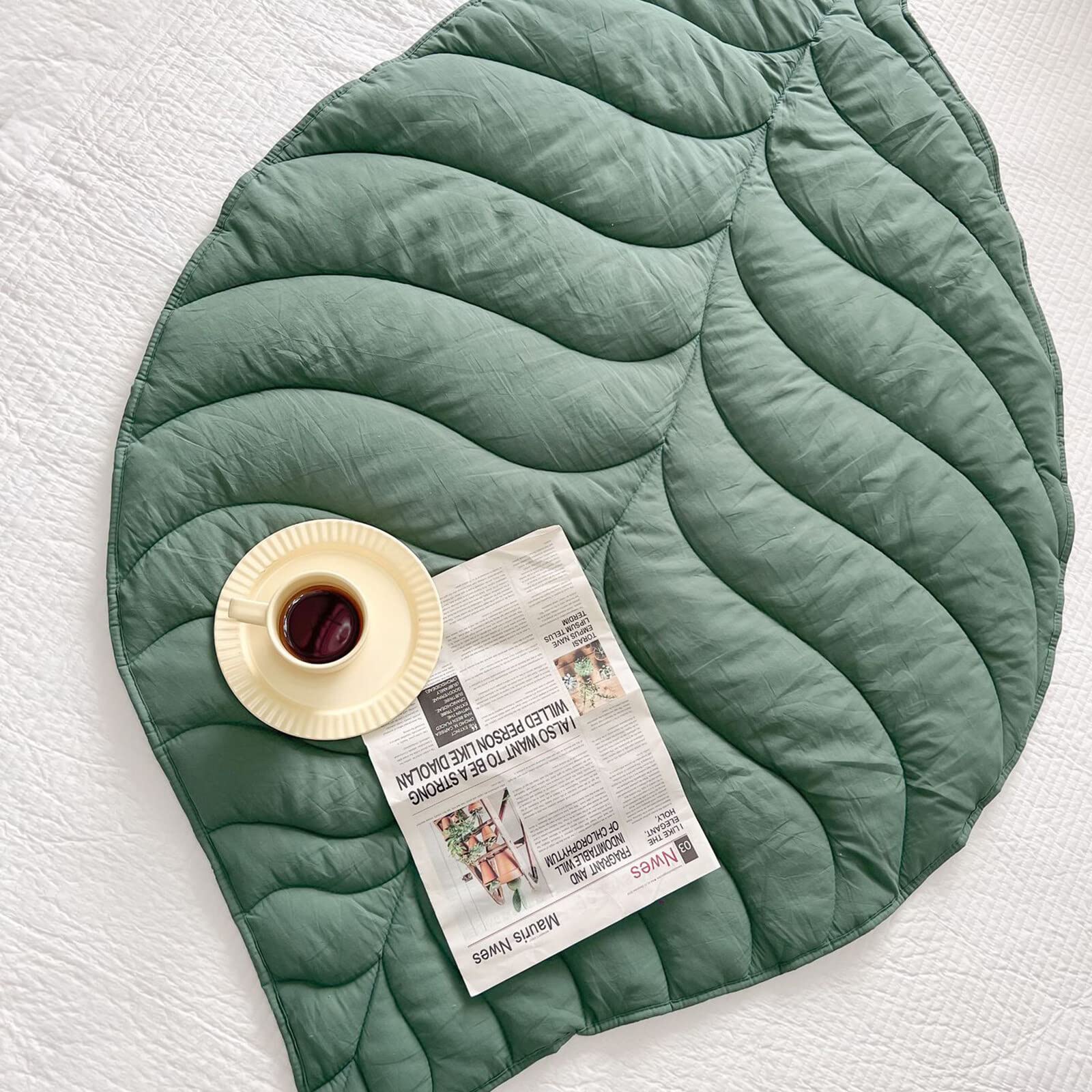 Yolispa Tapis de jeu en coton en forme de feuille pour chambre d'enfant