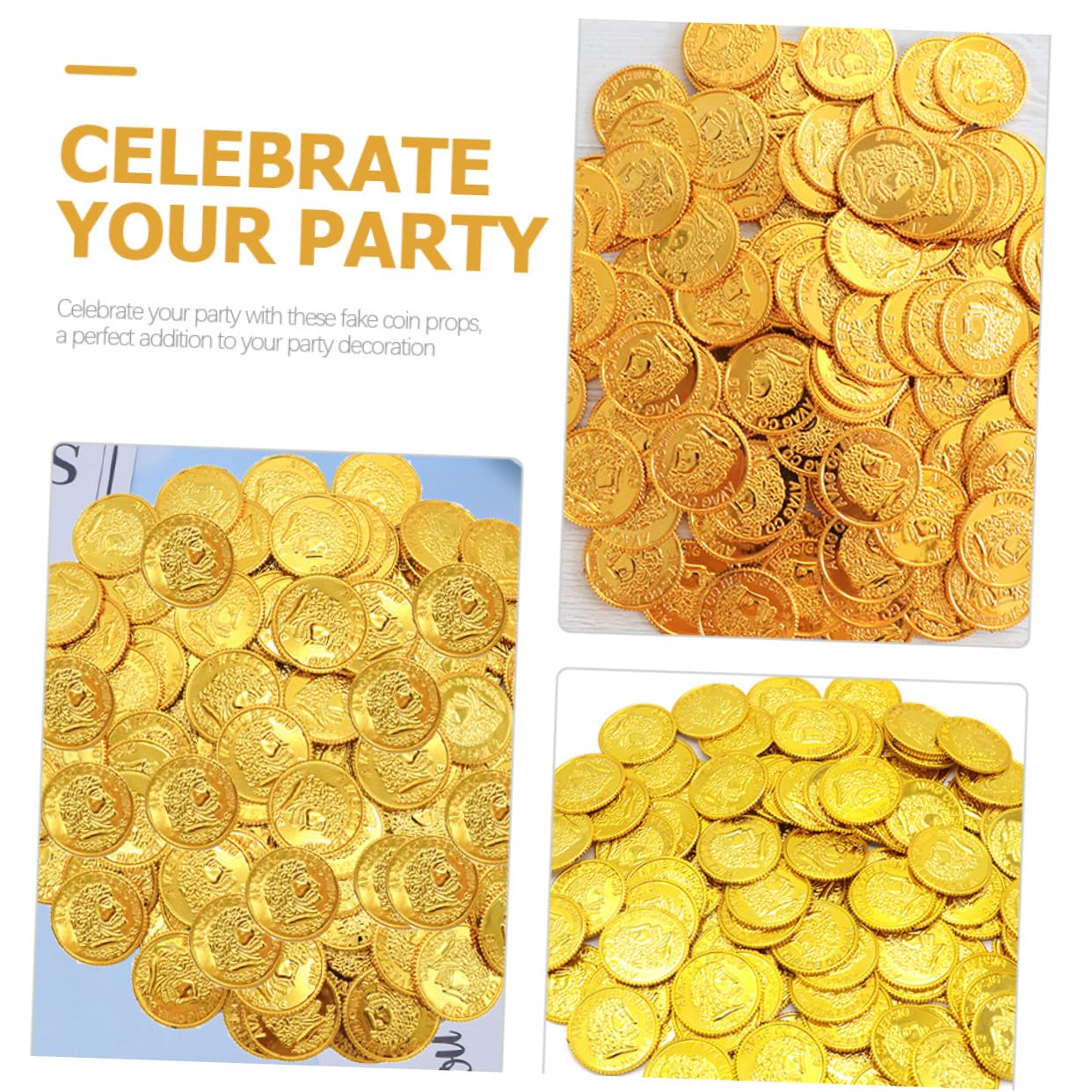 Pièces de Monnaie en Plastique 300pcs pour Trésor Pirate Ambiance Halloween