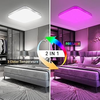 24W LED Ceiling Lamp With Remote Control 29 5cm RGB Color Change Ceiling Lamp LED Panel With 4000K Dimmable Night Light LED Lamps Ceiling Lamps Buy Cheaply On