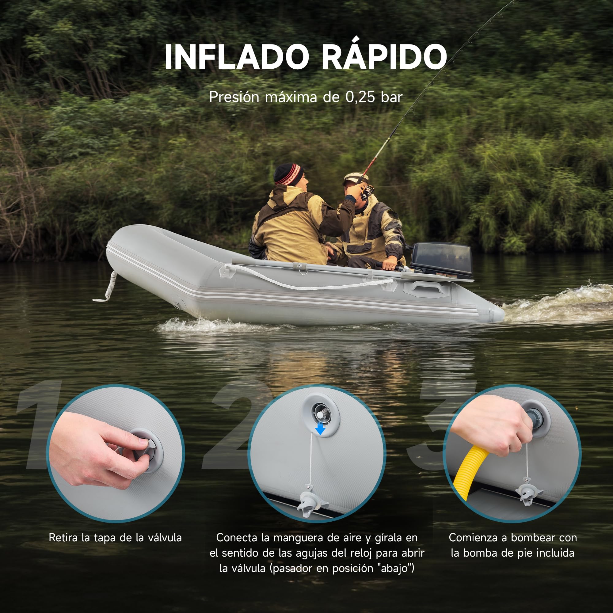 DARTMOOR Bote Hinchable para Adultos Barca Hinchable para Pesca con Remo