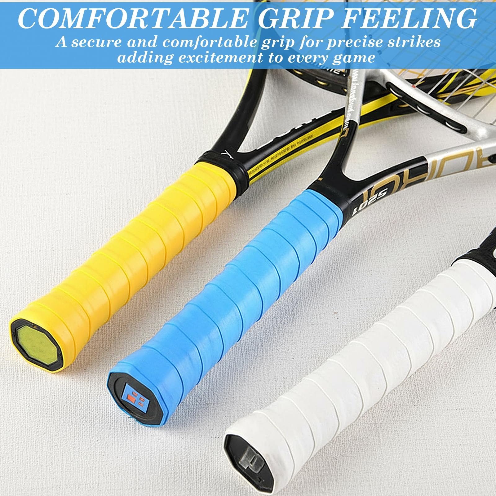 10 piezas Color Cintas de Agarre de Raqueta, Autoadhesivo Antideslizante y Respirable grip raqueta para tenis squash bádminton y tenis de mesa