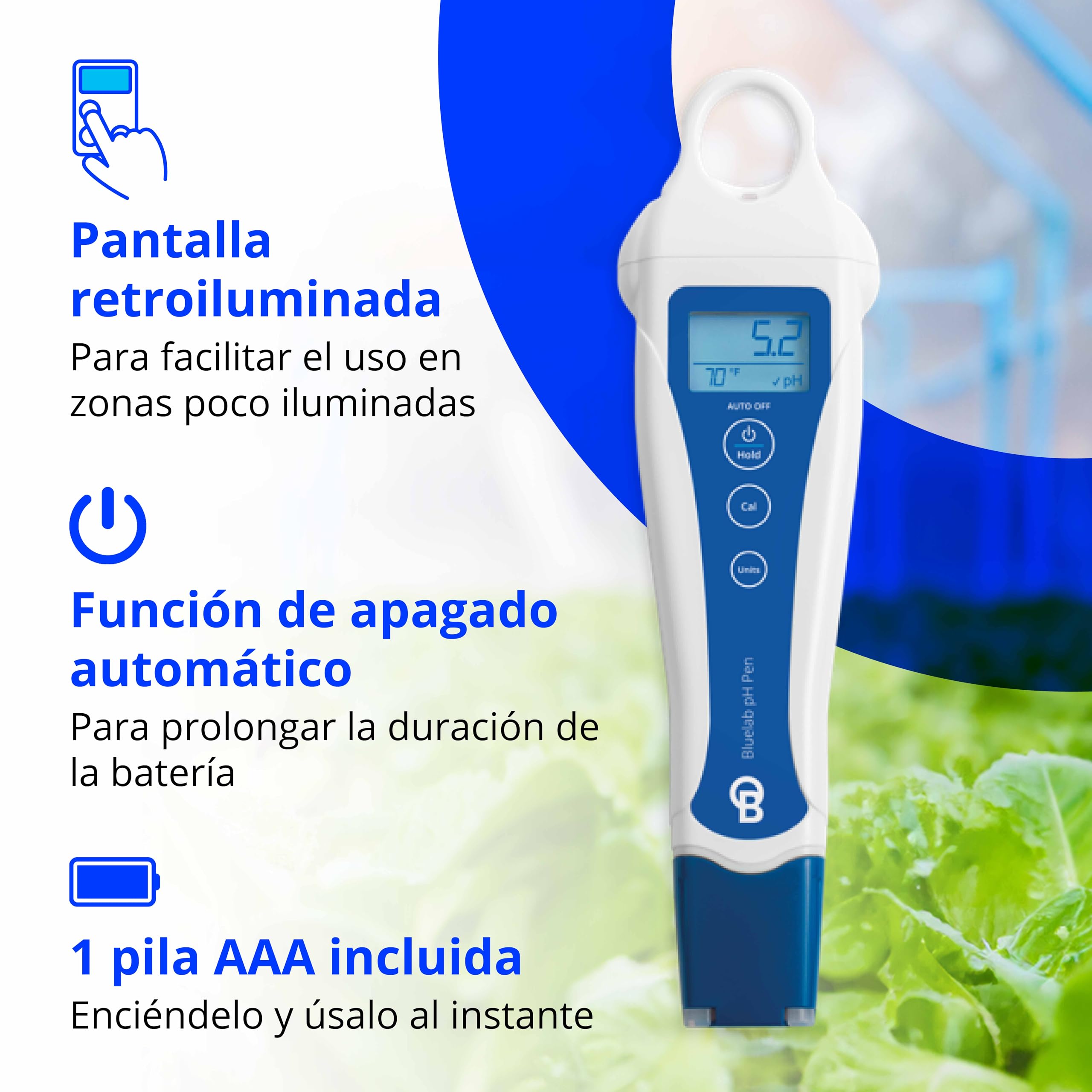 Bluelab PENPH pH Pen - medidor digital para agua - 100% resistente al agua, fácil calibración, sonda de doble conexión: más precisión y mayor duración