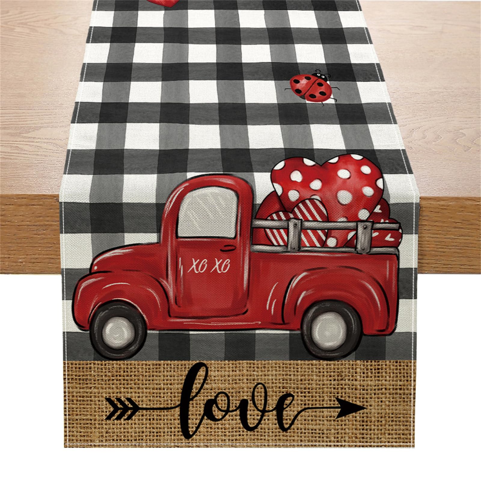 Runner Da Tavola Per San Valentino, 33 X 182 Cm, Ture Love
