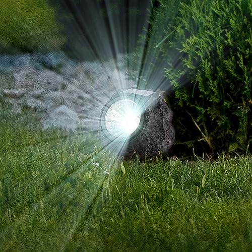Miniatura 4 de Pure Garden Luces solares de roca para exteriores, paquete de 4 luces LED superbrillantes resistentes a la intemperie, luces solares de