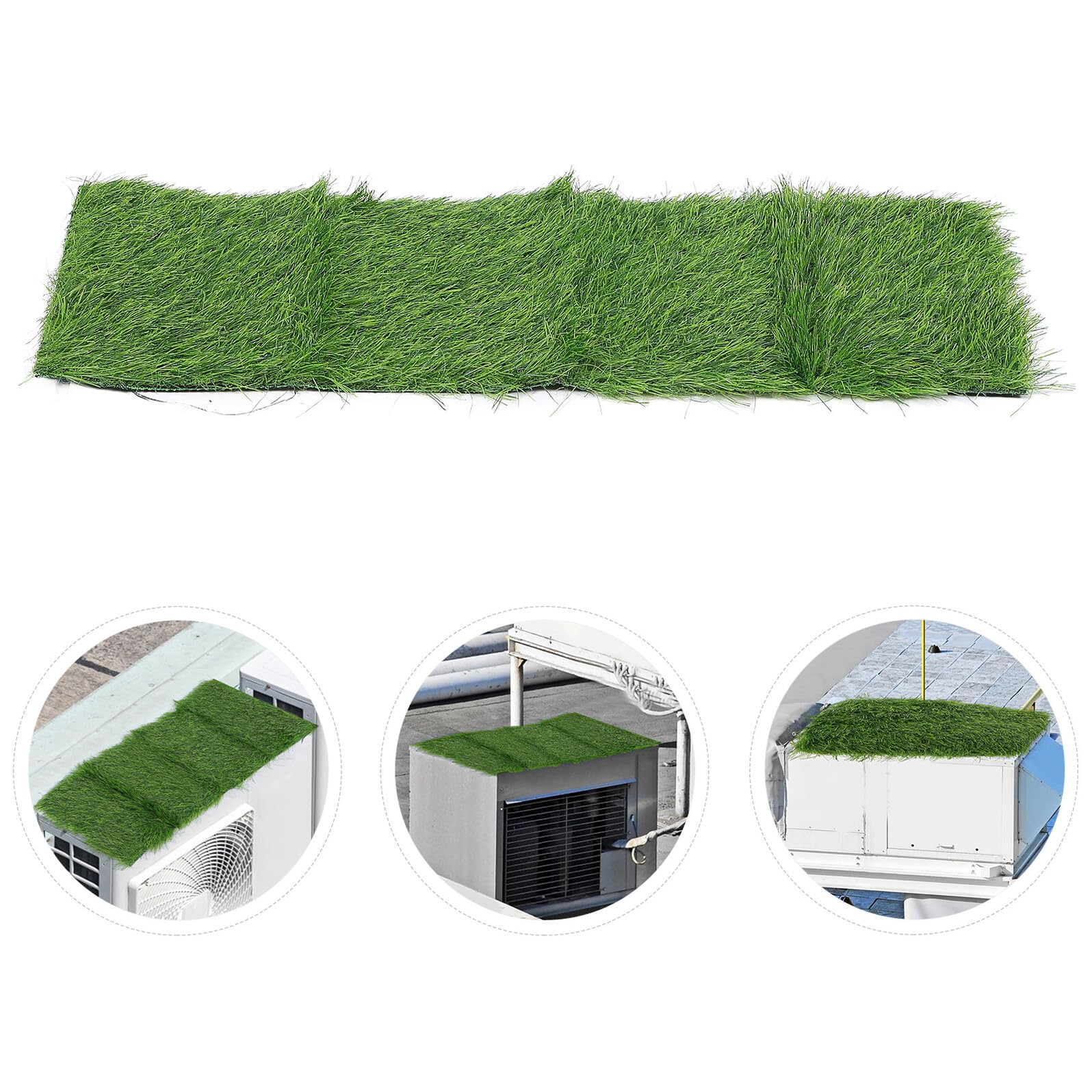 Copertura per Condizionatore D'aria Esterno 28x80cm, Tappetino Fonoassorbente 50mm Prato Sintetico, Protezione Unità Climatizzatore per Uso Domestico e Commerciale