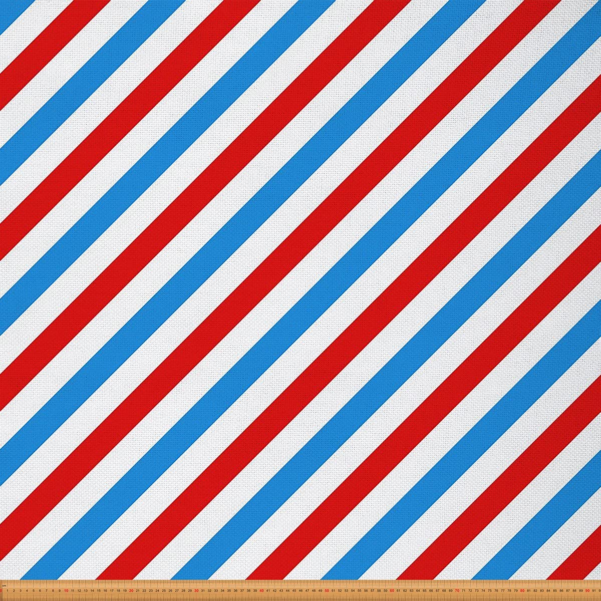 Fabric by The Yard,Geometric Stripe Line Fabric,Harbour Stripe Outdoor Fabric,Modern Abstract Art for Chairs,1 Yard,(L92*W150cm) Red Blue White