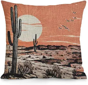 AOFANGGO Vintage Southwestern Landscape Pillow Cover 18x18 inch