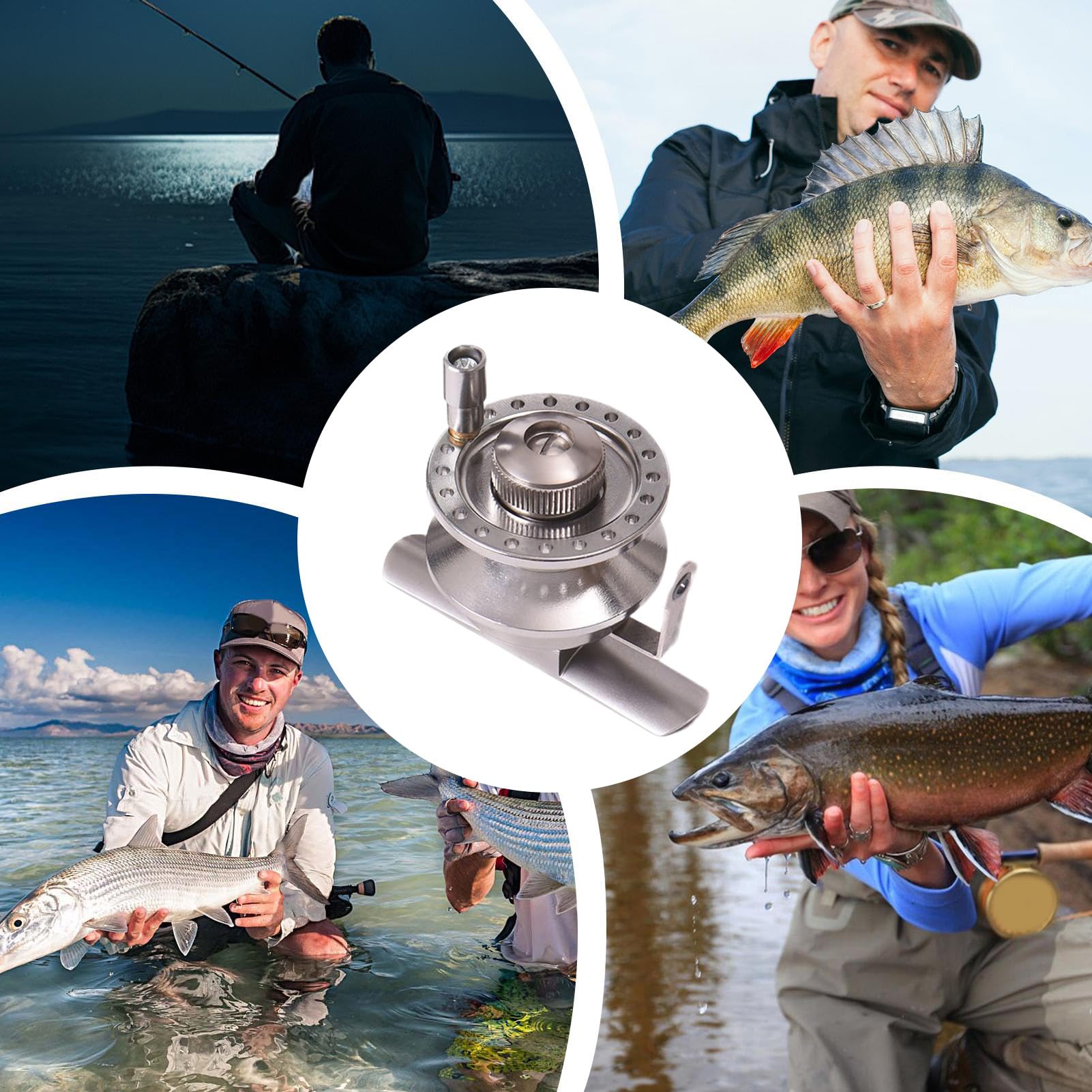 Carrete De Pesca,Carrete De Pesca De Aleación De Aluminio Con Mango Ergonómico | Equipo De Pescador Con Cómodo Mango Para Padre Hijo Marido Tío Vecino Amigos