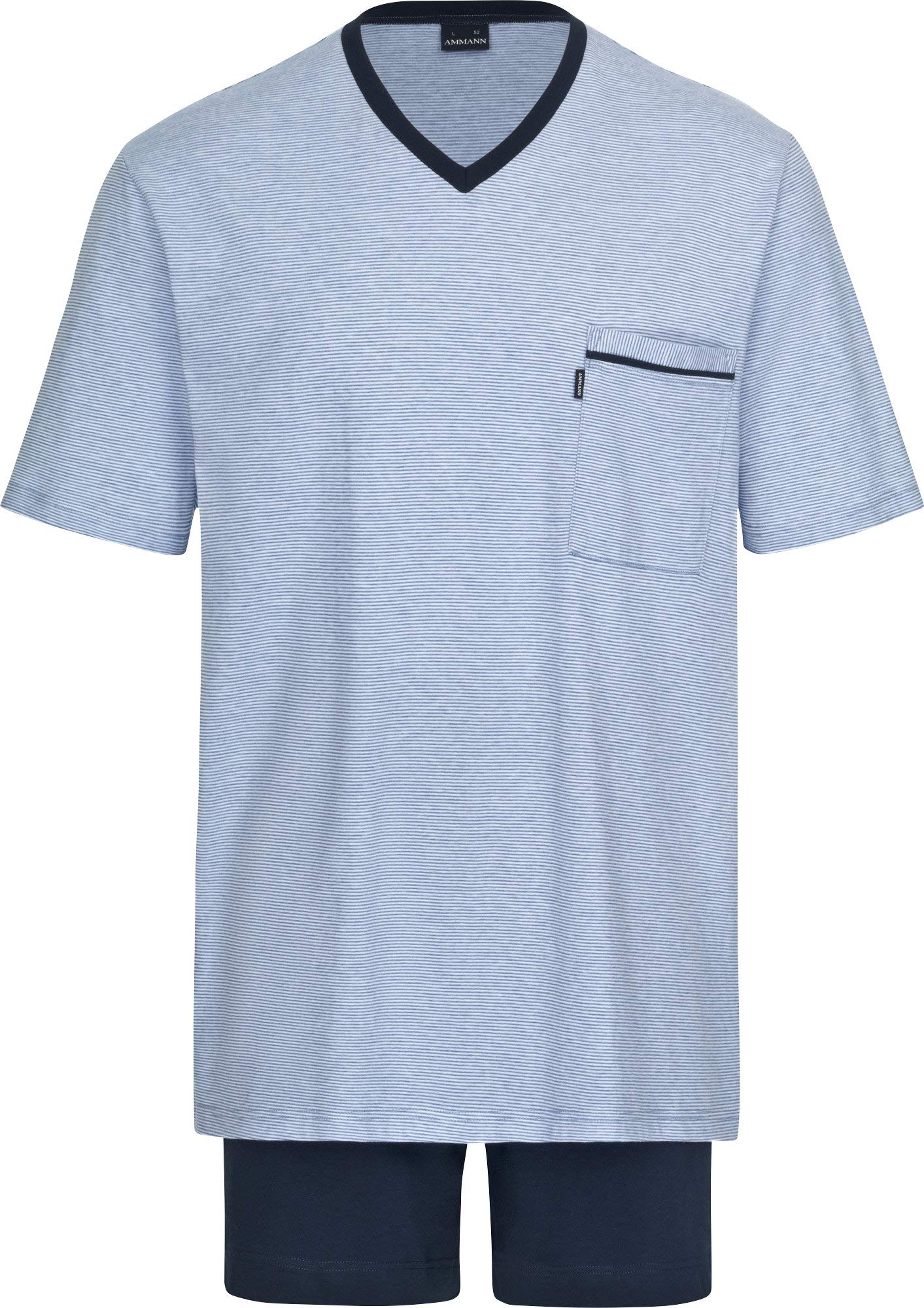 Herren Pyjama kurz Blau 52