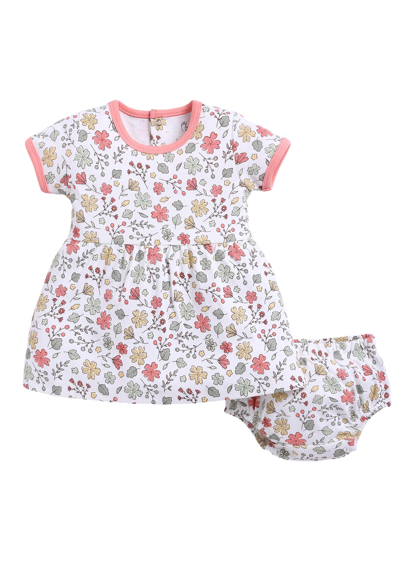 babygo Baby Half Sleeve Frock 100% Cotton Frock for New Born Baby Girls|Daily Suits for Baby Girls| 3X6M|Teal|Dresses| Infant Clothes | Pack of 1-picture-4
