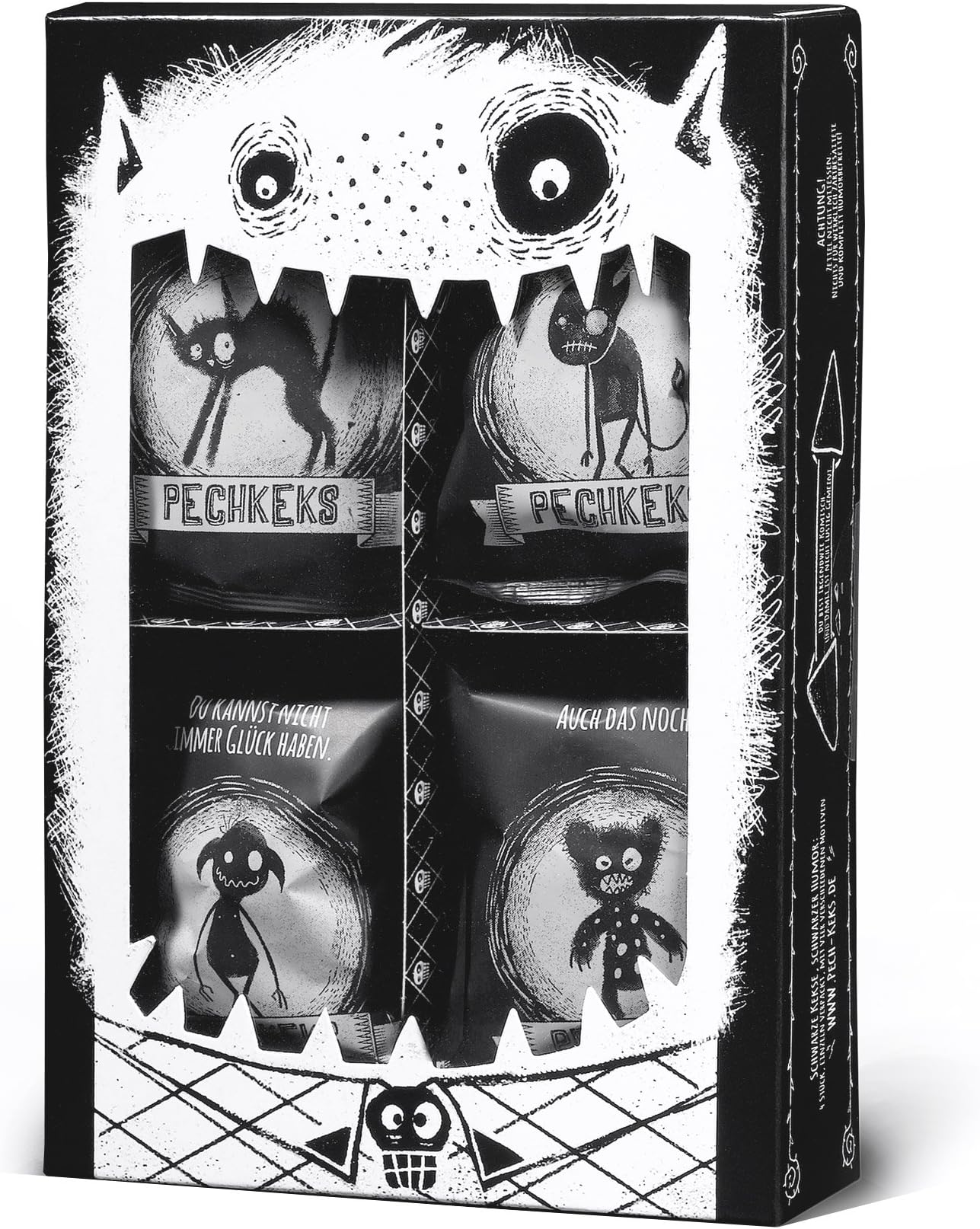 Pechkeks 10004 Misfortune Cookies 41004 - Black cookies, black humour: As merciless as Misfortune Cookies may be "Made in Germnay" Designbox - 4 Pieces