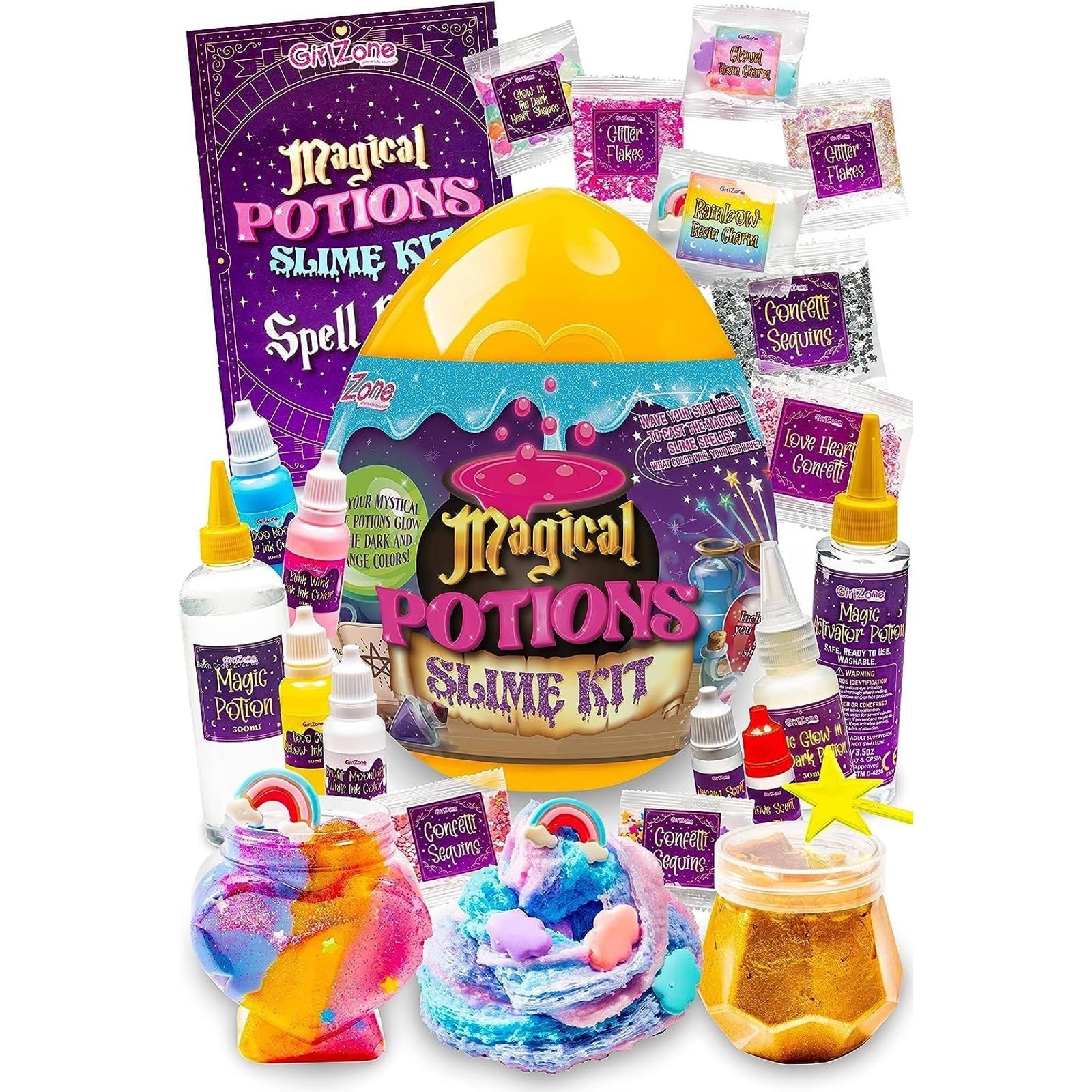 Magic Potion Spellbinding Slime Kit, Create 6 Mystical Glow-in-The-Dark Slime Potions, Fun DIY Craft Toy for Girls & Kids, Creative Gift for Birthdays, Christmas & Holiday Celebrations