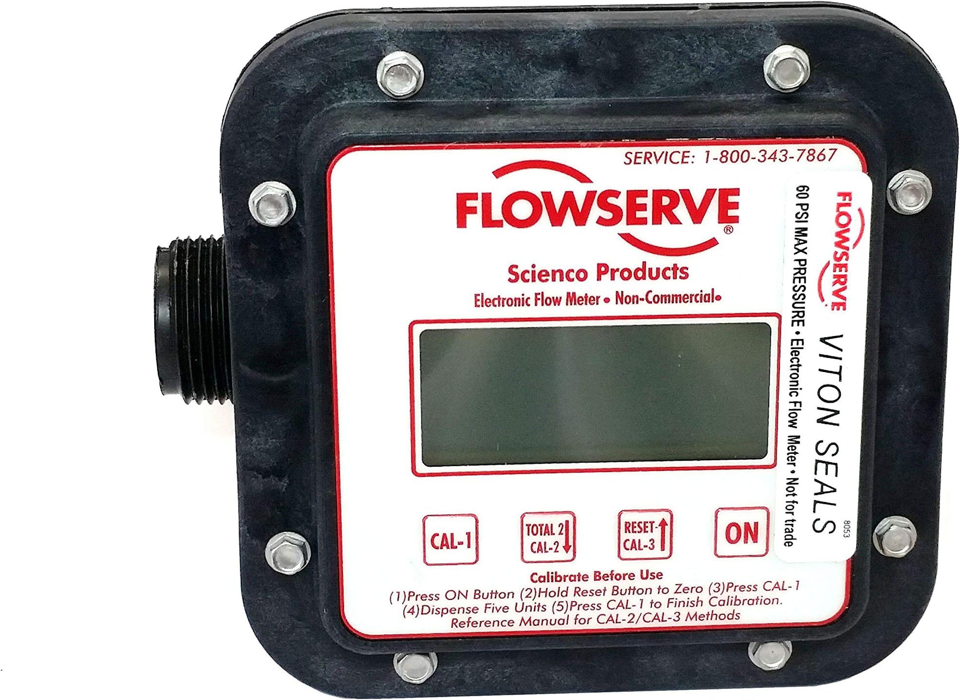 Scienco Fixed Mount Electronic Flow Meter 1" MPT Connections - SEM-100
